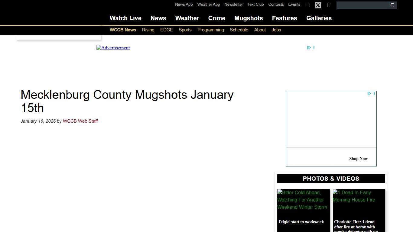 Mecklenburg County Mugshots January 15th - WCCB Charlotte